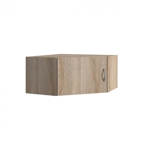 Surmeuble de rangement pour angle LUND chêne naturel 80 x 80 cm