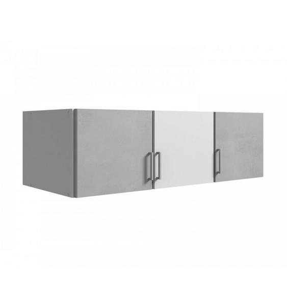 Surmeuble LAVAL finition béton et blanc 135 x 58 cm 3 portes