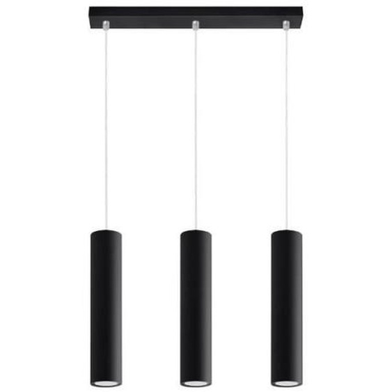 Suspension 3 Lampes en Métal pour Ampoule GU10 - SILUMEN - Noir