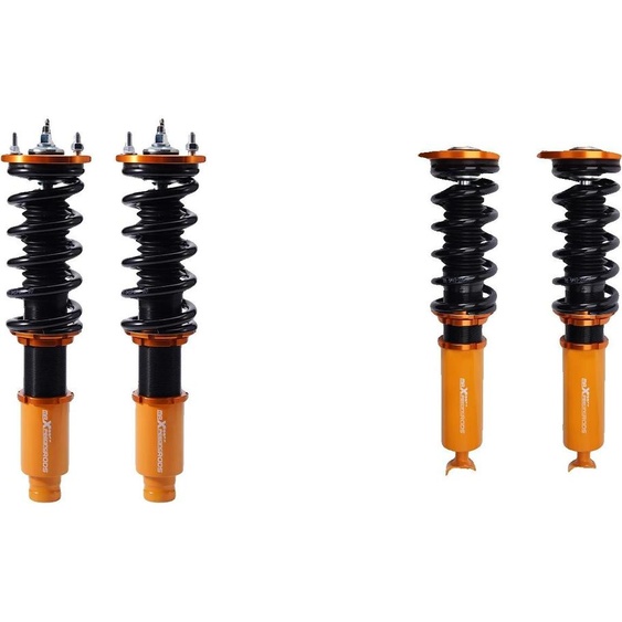 Suspension à vis, ressort réglable en 24 positions, dureté du ressort avant : 10 kg/mm, dureté du ressort arrière : 7 kg/mm, longueur : 63 cm, largeur : 51 cm
