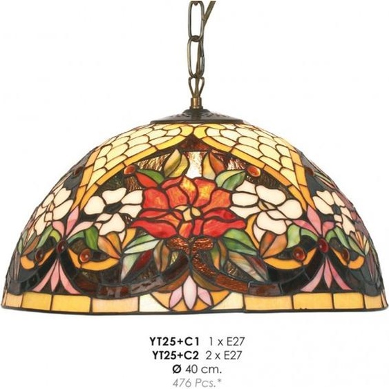 Suspension Casa Padrino Tiffany Ø 40 cm - Suspension Tiffany fabriquée à la main