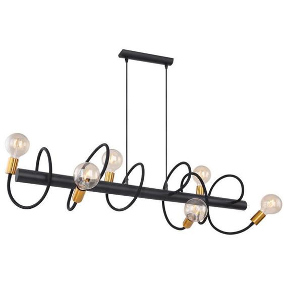 Suspension EDDY (6x60W) en métal noir et antique