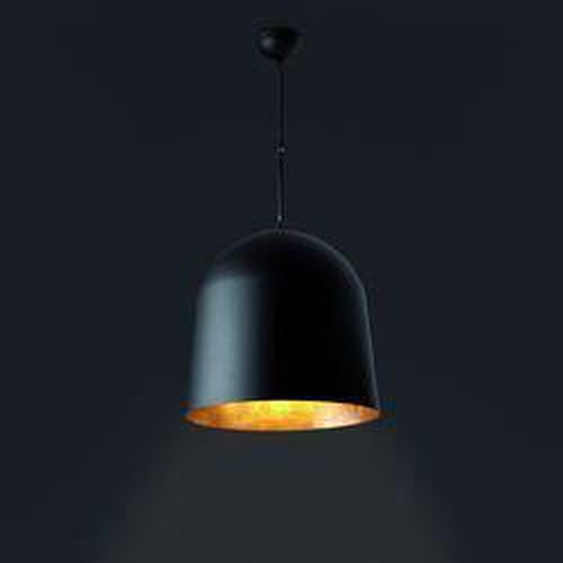 Suspension en aluminium FARO CRATER noir et or pour salle à manger - 3 ampoules E27 de 40W max