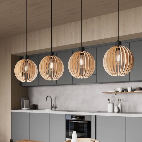 Suspension  en bois Clay Envostar, dimmable, bois clair, Salon / Salle à manger, Bois, Scandinave, Suspension