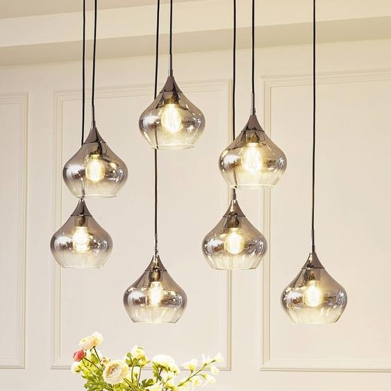 suspension en verre Jarven Lucande, dimmable, gris, Salon / Salle à manger, Verre, Moderne, Suspension en verre