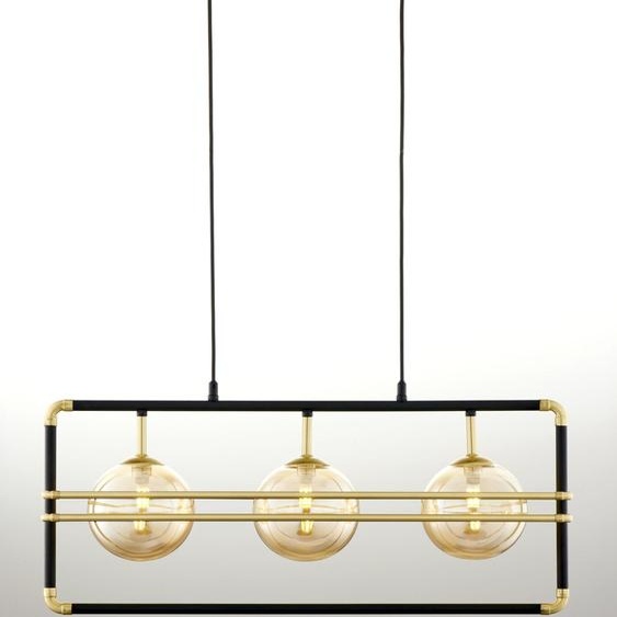 Suspension FIORI noir-or-ambre 3xG9x8W, métal, dimensions : 115x68x27 cm, IP20, Jupiter