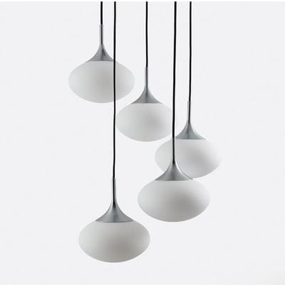 Suspension grappe métal fer et opaline, Merisa