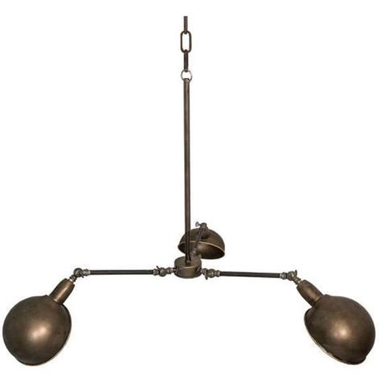 Suspension industrielle 3 lampes 60x18x164 cm en fer cuivré