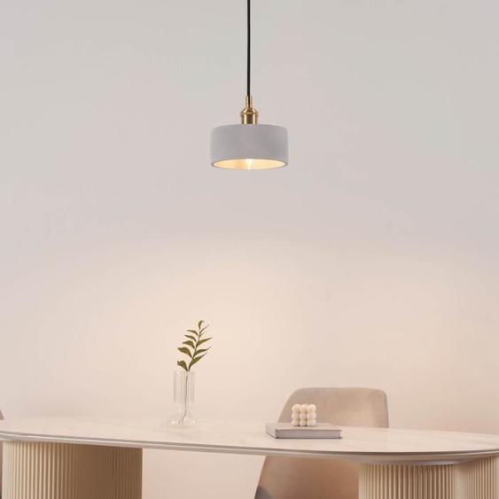 Suspension - KOSILUM - Liko - Abat-jour en béton gris 16 cm - E14 - Design moderne