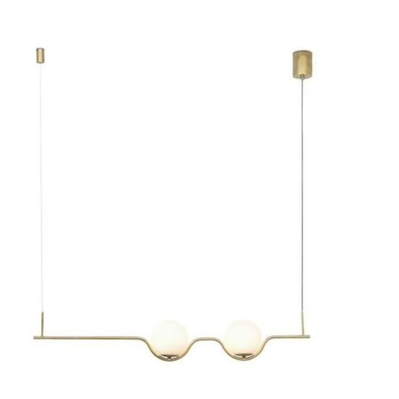 Suspension LED - FARO - Le Vita - 2 lumières - Métal et Verre - 103cm Doré