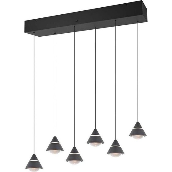 Suspension LED, noir mat, changement de couleur, H 200 cm