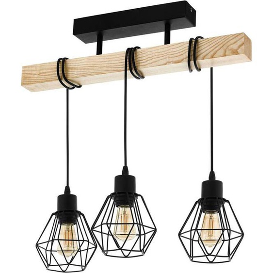 Suspension luminaire 5,lustre à 3 lampes,abat-jour suspendus au design vintage et industriel,éclairage rétro en acier noir et bois