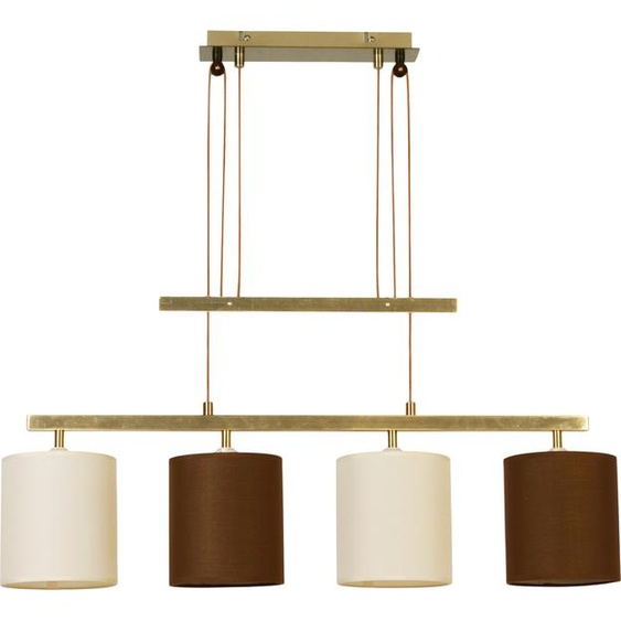 Suspension, métal, textile, laiton mat, L 86 cm