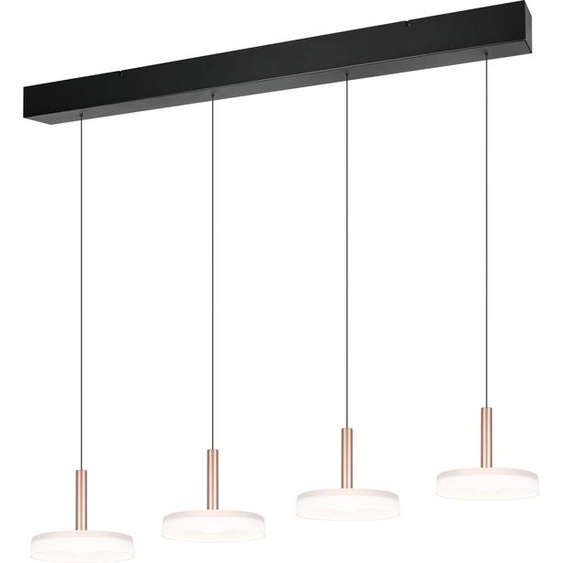Suspension moderne, barre brune, 4 abat-jours en verre pour salle à manger, au-dessus de la table, couleur chaude, LED 7W CELESTE Trio