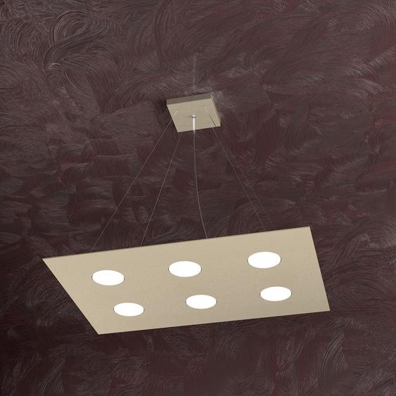 Suspension moderne sable métal 6 lumières Gx53