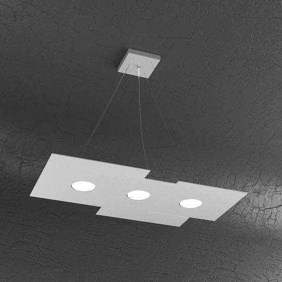 Suspension moderne Toplight Plate 67 x 35 cm en métal gris - Douille GX53 x 3 - Hauteur max. 100 cm