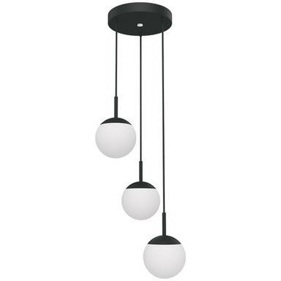 Suspension Mooon! Triple LED métal verre noir / Bluetooth - Ø 15 cm - Fermob