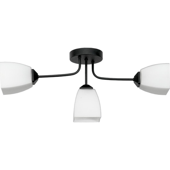 Suspension Noire Lampe Classique En Verre Blanc 15-482 Trapic