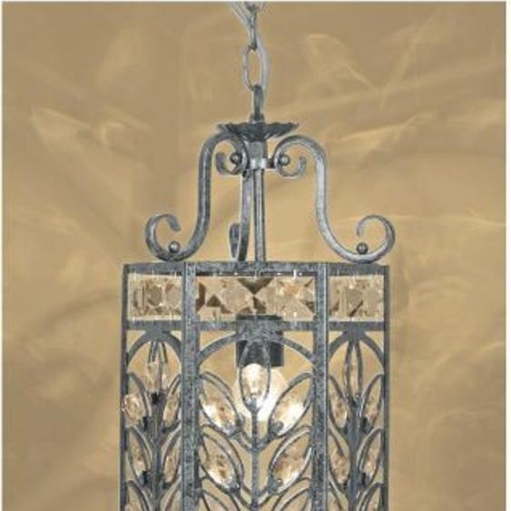 Suspension orientale design avec décoration en cristal argenté antique ModP4 Lampe de la maison Casa Padrino - Plafonnier Suspension baroque