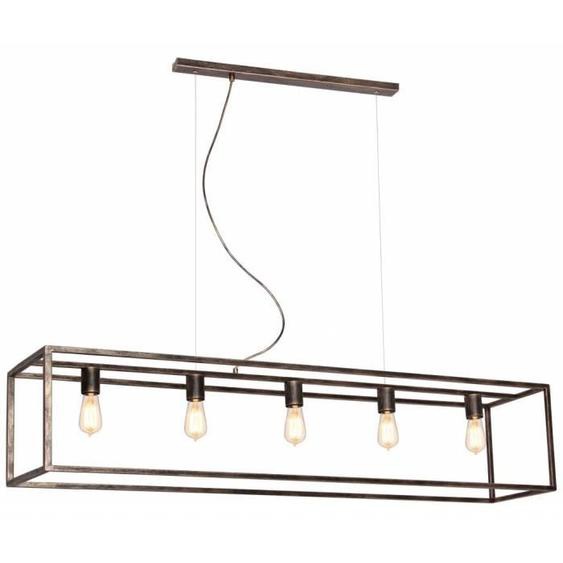 Suspension rurale noire ou rouille E27x5 1500mm - FANTASIA - Vintage - Acier
