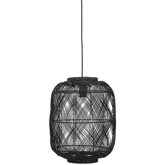 Suspension style lanterne PACITO en rotin noir