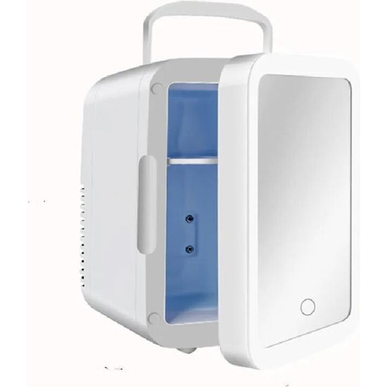 SUSWEETLIFE Réfrigérateur de beauté domestique et automobile, mini miroir cosmétique, lampe tactile, 4L, soins de la peau cosmétiques, usage touristique