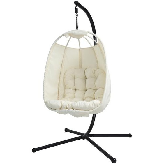 SVITA NELLY Chaise suspendue avec support pliable Chaise suspendue Siège suspendu Panier suspendu Beige