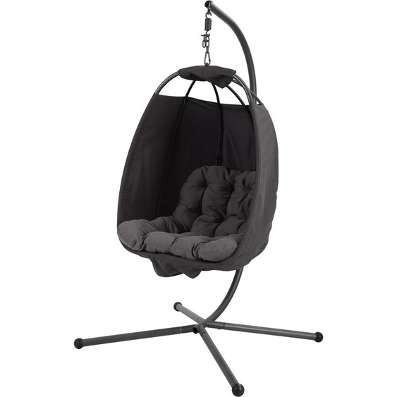 SVITA NELLY Chaise suspendue avec support pliable Chaise suspendue Siège suspendu Panier suspendu Gris foncé
