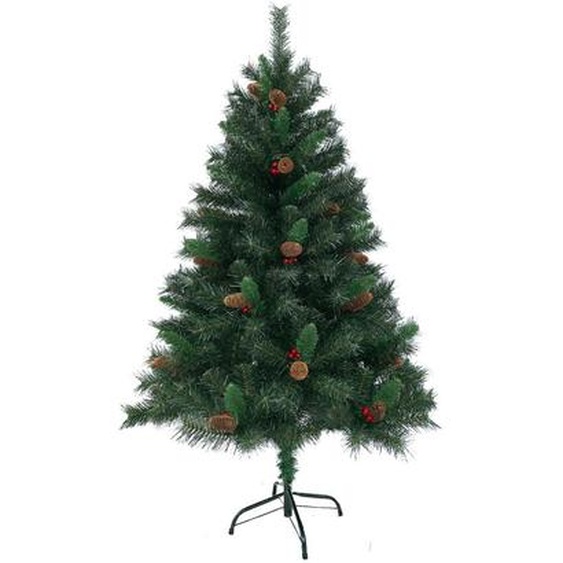 SVITA Sapin de Noël artificiel pommes de pin et baies incl. support 150cm