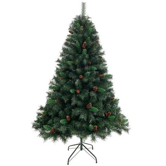 SVITA Sapin de Noël artificiel pommes de pin et baies incl. support 180cm