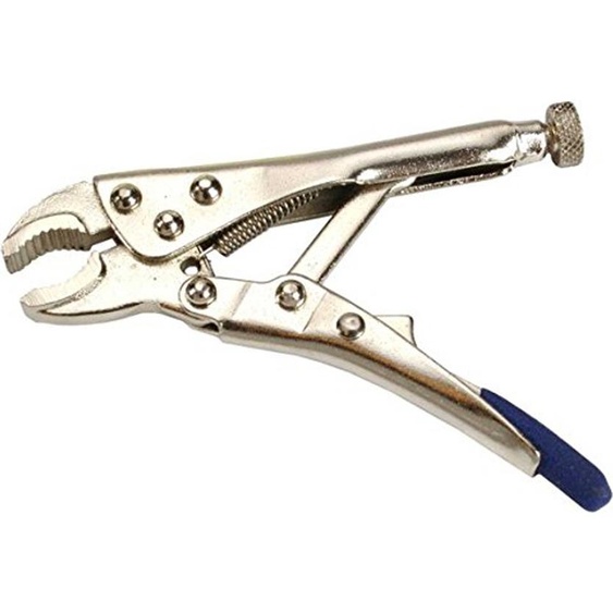 SW-Stahl 41501L Pince de préhension 100 mm I Pince chromée avec modèle universel I Pince de blocage à mâchoires semi-rondes I Pince de blocage à 6 rivets