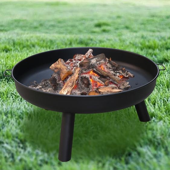 SWANEW Bol de feu Outdoor Feu de camp Haute qualité rond brasé Métal Corbeille à feu 80 cm