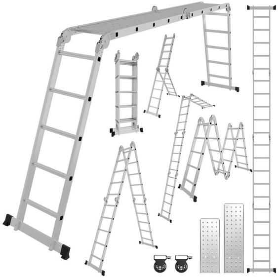 Chelle multifonctionnelle en aluminium 4x5 582cm jusquà 150kg de capacité de charge Échelle réglable et articulée, échelle pliante, escabeau,
