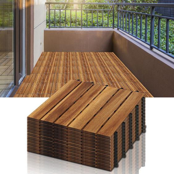 Swanew - Dalles de terrasse Piscine Balcon avec système de Clips Dimensions 30 x 30 cm par Dalle Effet Bois en résistant 55 pièces 5m²