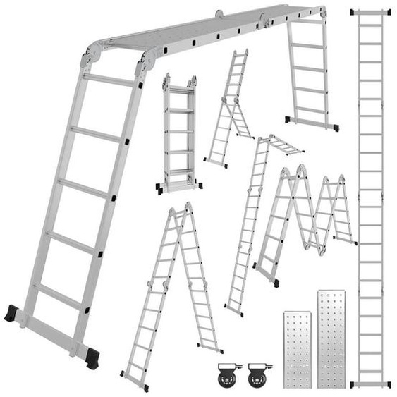 Echelle pliante Echelle multifonctionnelle Echelle télescopique Echelle à cadre a 4x5 582cm Echelle de ménage Echelle en aluminium - Swanew