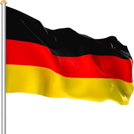 SWANEW Mât de drapeau en aluminium 6,50m avec câble et drapeau allemand Mât de drapeau en aluminium
