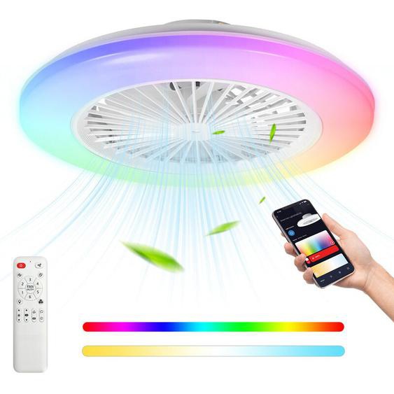 Swanew - Ventilateur de plafond led avec éclairage et télécommande - ventilateur dimmable 49CM