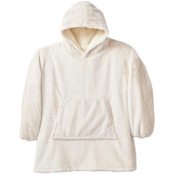 Sweat fausse fourrure à capuche écru Sven