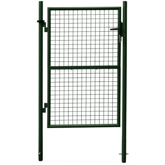 Sweeek - Portillon de jardin en métal vert, double sens douverture. Avec serrure.150x87cm