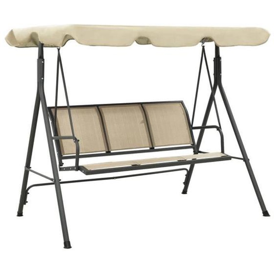 SWEET Balancelle de jardin avec baldaquin Anthracite et sable 85670