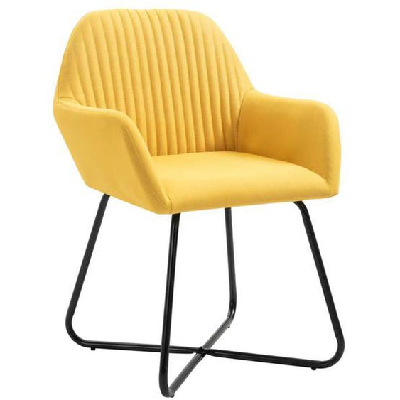 SWEET Chaises à manger - contemporain - lot de 4 - jaune tissu - 61x61x84cm - 2200