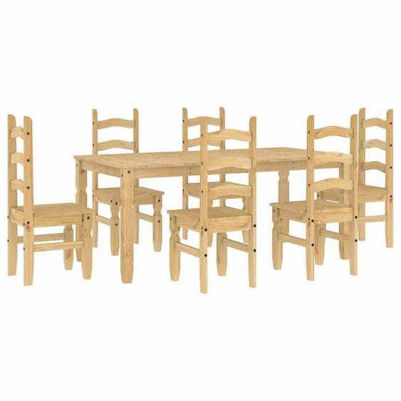 SWEET Ensemble à manger Panama 7 pcs - Table et 6 chaises - bois de pin massif 2025|23252