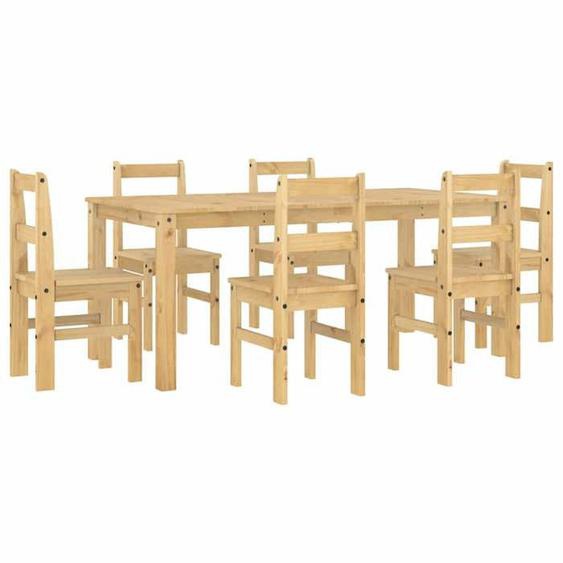 SWEET Ensemble à manger Panama 7 pcs - Table et 6 chaises - bois de pin massif 2025|40143