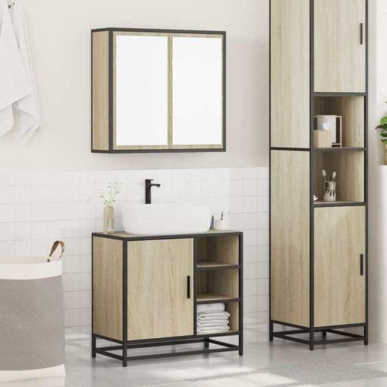 SWEET Ensemble de meubles de salle de bain 2 pcs,Meuble pour WC ou Toilette, chêne sonoma - 3601563