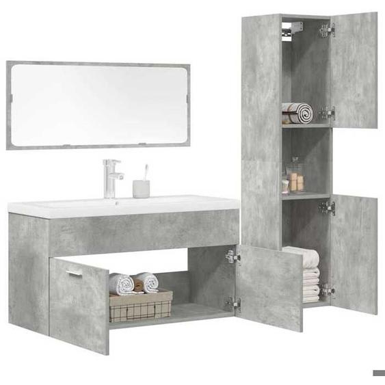 SWEET Ensemble de meubles de salle de bain 4 pcs,Meuble pour WC ou Toilette, gris béton - 8824685