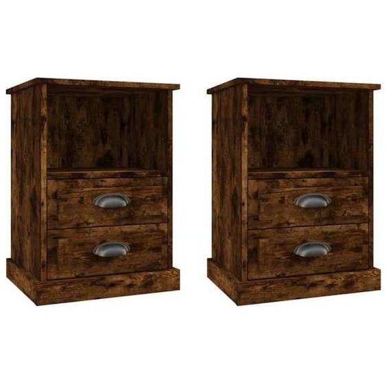 SWEET Tables de chevet - Lot de 2 - contemporain - chêne fumé 43x36x60 cm - 9793