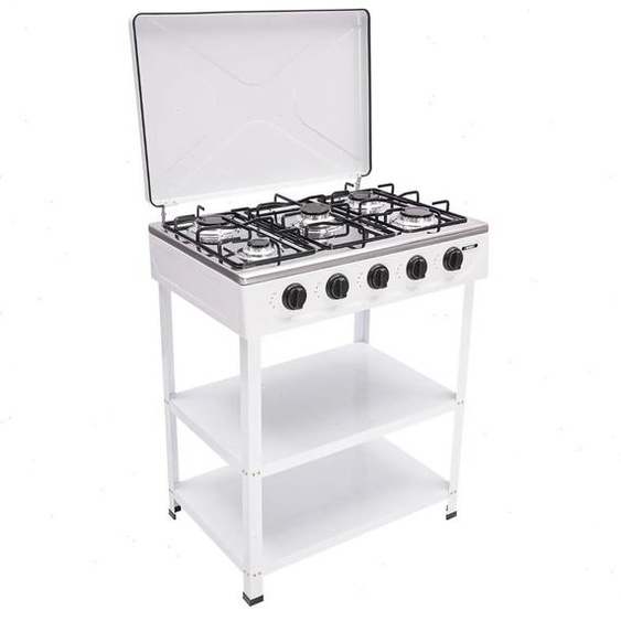 Sweetmile Cuisinière à gaz naturel, plaque de cuisson à gaz 5 brûleurs, 2,5 kW par brûleur, cuisinière efficace pour la cuisine à domicile, les restaurants, lutilisation en extérieur