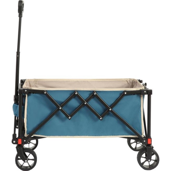 Sweiko Chariot pliant,Chariot pliant avec roues tout terrain,Chariot de jardin robuste avec poignée réglable,Chariot utilitaire dextérieur pour le camping, le shopping, le sport et la pêche Bleu