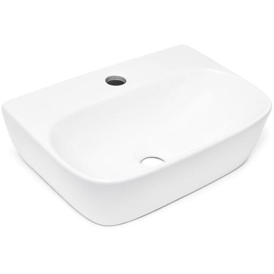 Swiss Aqua Technologies - Brevis Lavabo suspendu avec trou pour robinetterie, 43x30x13cm (SATBRE4330R)