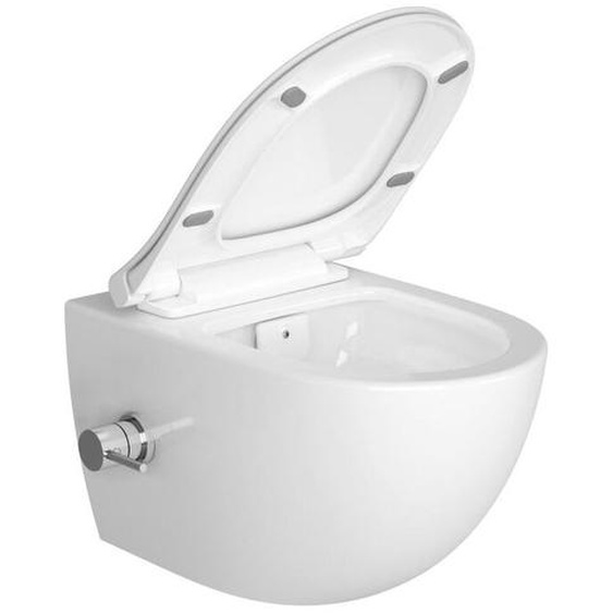 Infinitio wc sans bride avec fonction bidet thermostatique + Abattant softclose (SATINF011RREXPBFCT) - Swiss Aqua Technologies